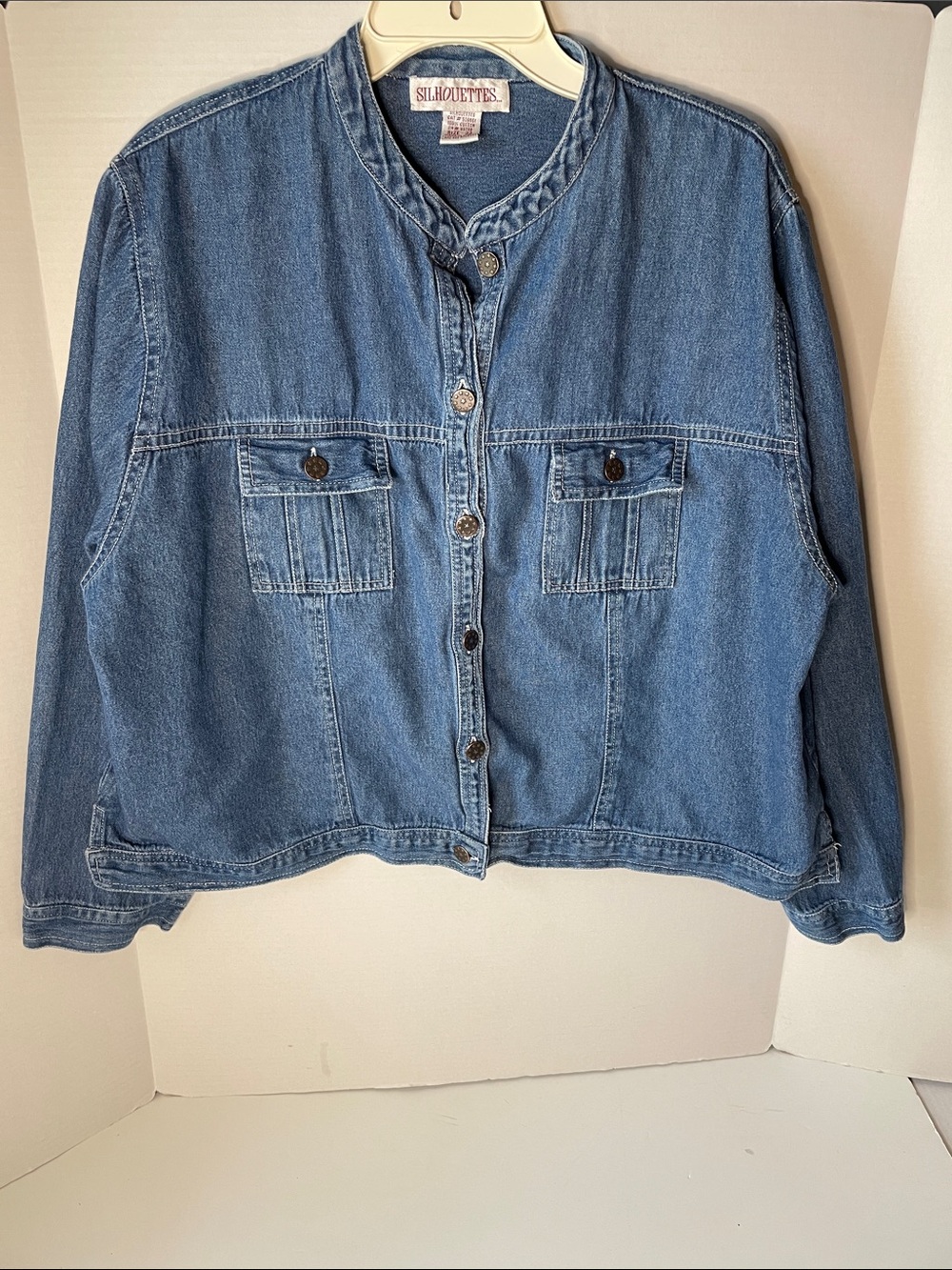 Silhouette  Women's Size 22 Light Blue Denim Shirt Jacket